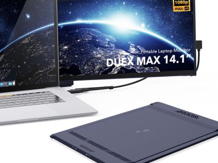 Mobile Pixels Duex Max 14.1  Portable Monitor FHD 1080P IPS Auto Rotated Laptop Screen Extender, Blue - Certified Refurbished For Cheap