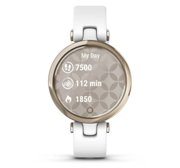 Garmin Lily Sport Edition Cream Gold Bezel with White Case and Silicone Band - Certified Refurbished For Discount