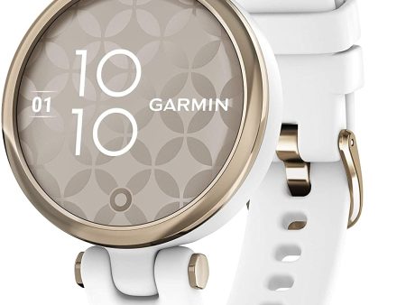 Garmin Lily Sport Edition Cream Gold Bezel with White Case and Silicone Band - Certified Refurbished For Discount