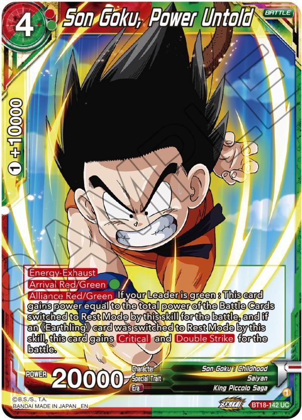 Son Goku, Power Untold (BT18-142) [Dawn of the Z-Legends] For Discount