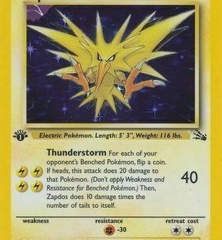 Zapdos (15 62) (Cosmos Holo) [Fossil 1st Edition] Sale