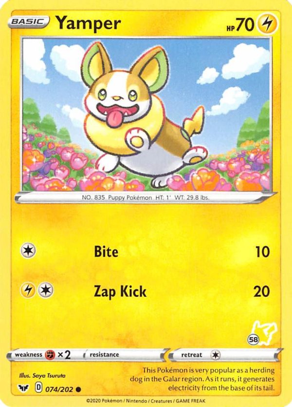 Yamper (074 202) (Pikachu Stamp #58) [Battle Academy 2022] Fashion