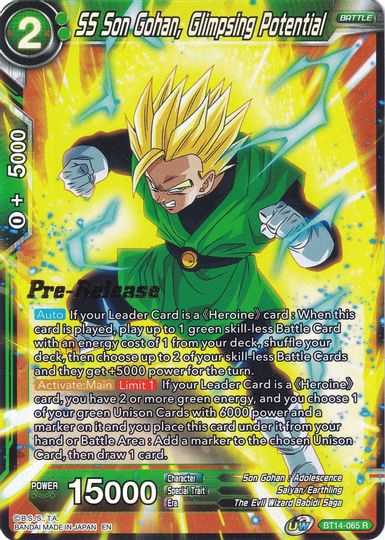 SS Son Gohan, Glimpsing Potential (BT14-065) [Cross Spirits Prerelease Promos] Online now