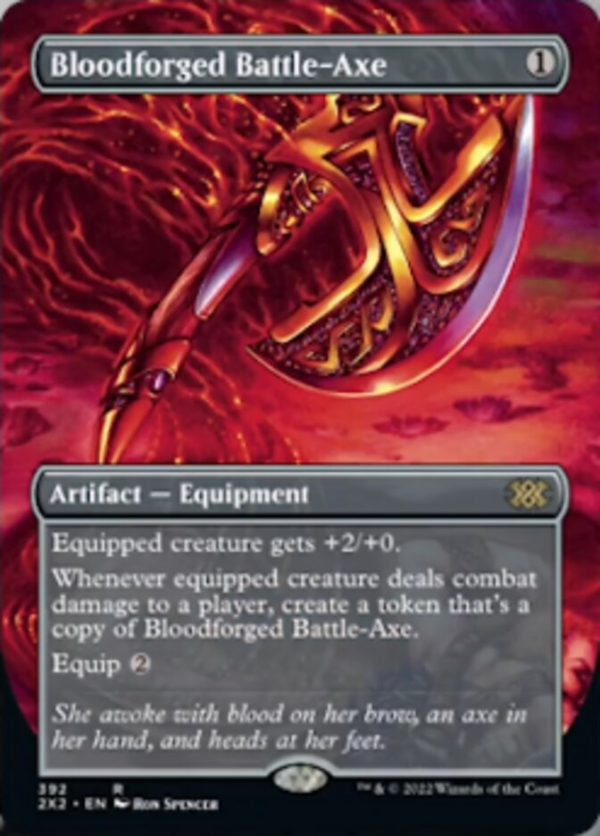 Bloodforged Battle-Axe (Borderless Alternate Art) [Double Masters 2022] Online Hot Sale